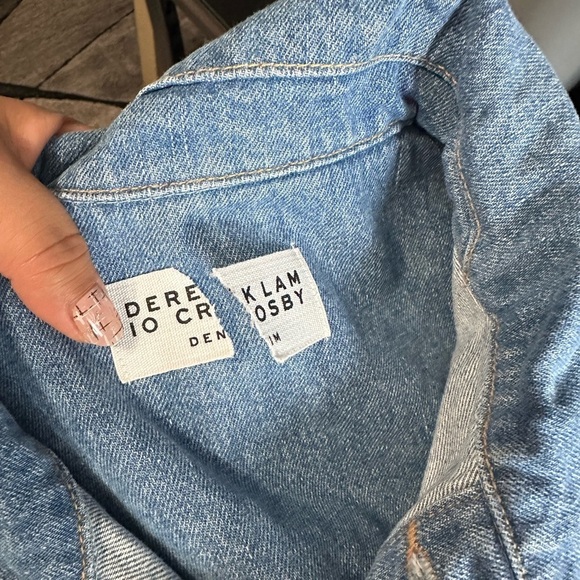 NEW Derek Lam 10 Crosby Michelle Belted Two-Tone Denim Midi Dress Sz 8 - Picture 15 of 15